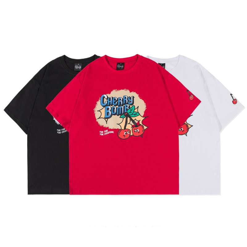 画像8: cherry bomb print T-shirt ユニセックス 男女兼用チェリーボムプリントTシャツ (8)