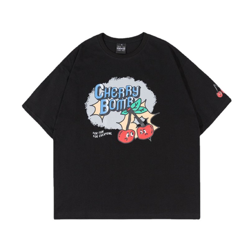 画像3: cherry bomb print T-shirt ユニセックス 男女兼用チェリーボムプリントTシャツ (3)