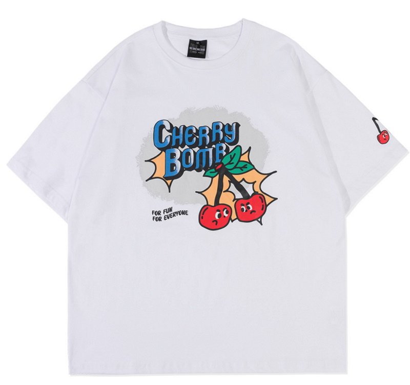 画像9: cherry bomb print T-shirt ユニセックス 男女兼用チェリーボムプリントTシャツ (9)