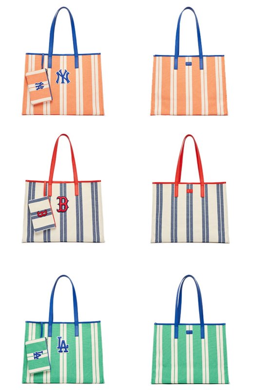 画像4: MLB Striped Tote Shoulder Bag　MLBストライプトートショルダーバッグ (4)