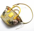画像6: hand-embroidered water grass straw  tote shoulder bag　ハンドメイドフラワー刺繍籠 かご カゴトートショルダーバッグ (6)