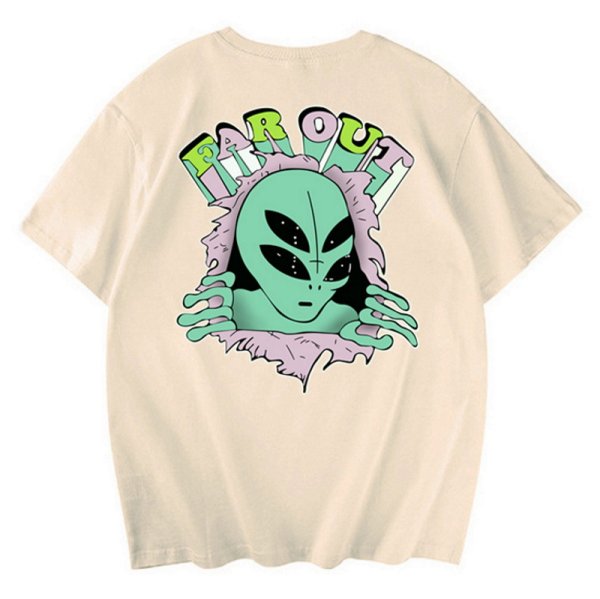 画像1: ear out alien print T-shirt　ユニセックス 男女兼用ear out エイリアンプリントTシャツ (1)