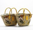 画像4: hand-embroidered water grass straw  tote shoulder bag　ハンドメイドフラワー刺繍籠 かご カゴトートショルダーバッグ (4)