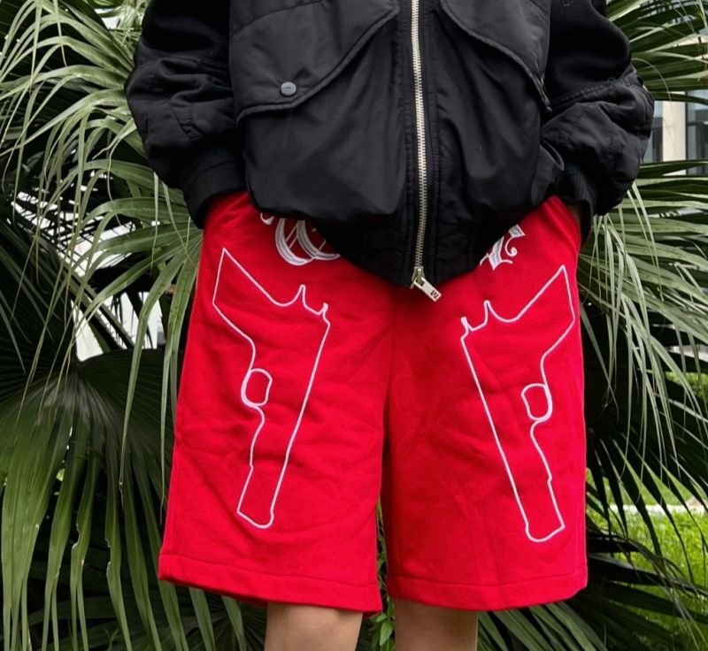 画像9:  American story embroidery five-quarter length pants Half Pants　ユニセックス男女兼用アメリカンストーリート刺繍5分丈パンツハーフパンツ　ショートパンツ (9)