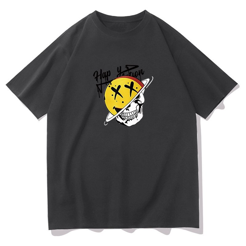 画像2: Half Saturn x Skull print T-shirt ユニセックス 男女兼用ハーフサターン×スカルプリントTシャツ (2)