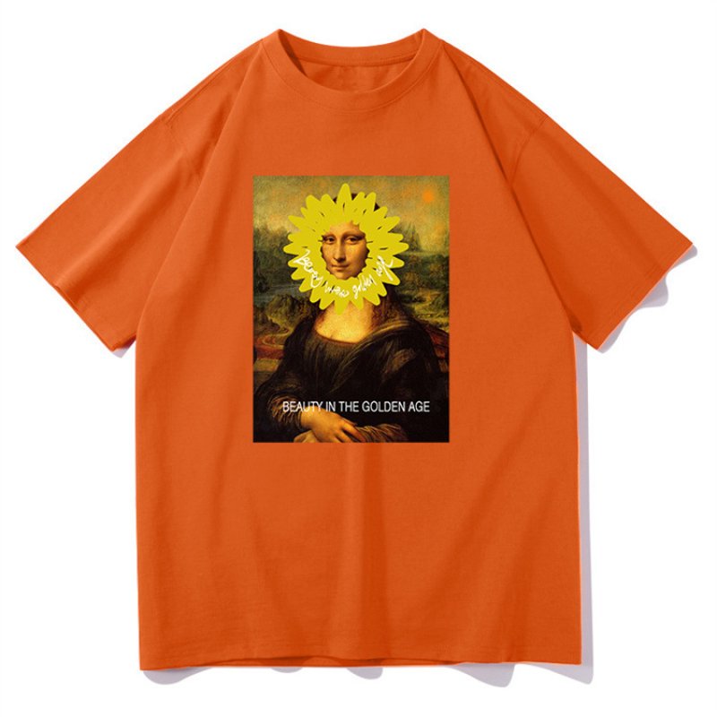 画像6: Flower Mona Lisa print T-shirt ユニセックス 男女兼用フラワーモナリザプリントTシャツ (6)