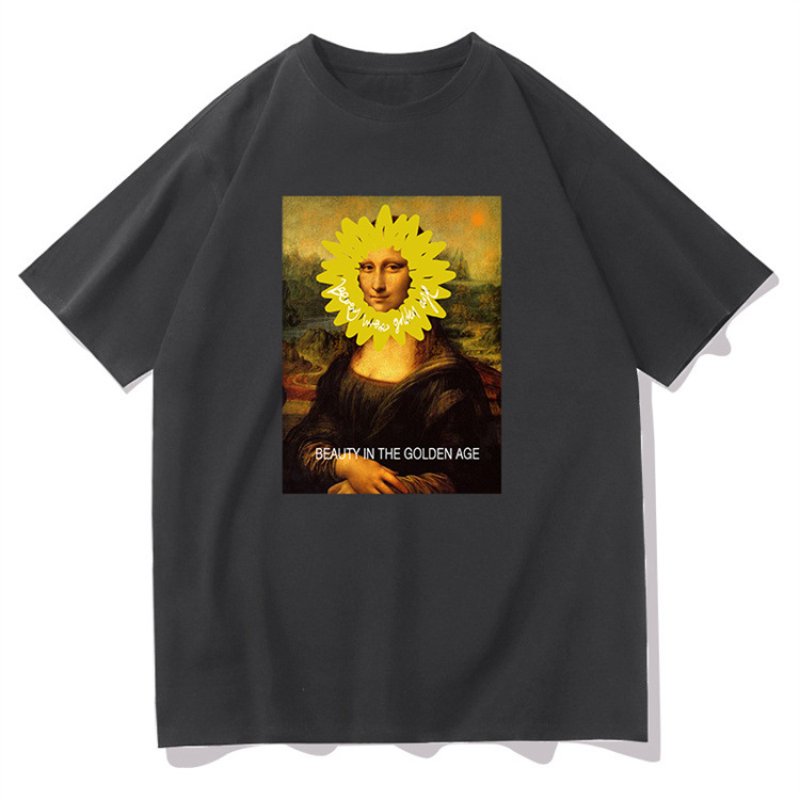 画像5: Flower Mona Lisa print T-shirt ユニセックス 男女兼用フラワーモナリザプリントTシャツ (5)