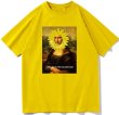 画像1: Flower Mona Lisa print T-shirt　ユニセックス 男女兼用フラワーモナリザプリントTシャツ (1)