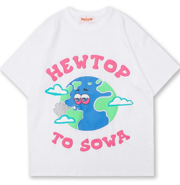 画像1: Graphic paint T-shirt　ユニセックス 男女兼用グラフィックペイントhewtop to sowaロゴプリントTシャツ (1)