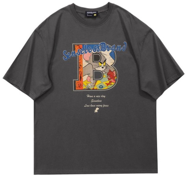 画像1: Tom and Jerry pop art printT-shit　ユニセックス 男女兼用トムとジェリートム＆ジェリーポップアートプリントTシャツ (1)