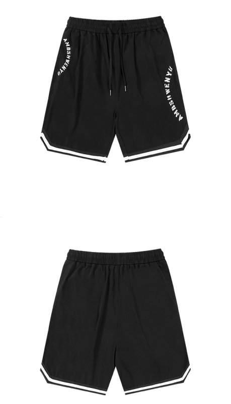 画像4:  Hip hop basket circle logo Half Pants　ユニセックス男女兼用サークルロゴプリント ハーフパンツ　ショートパンツ バスケット (4)