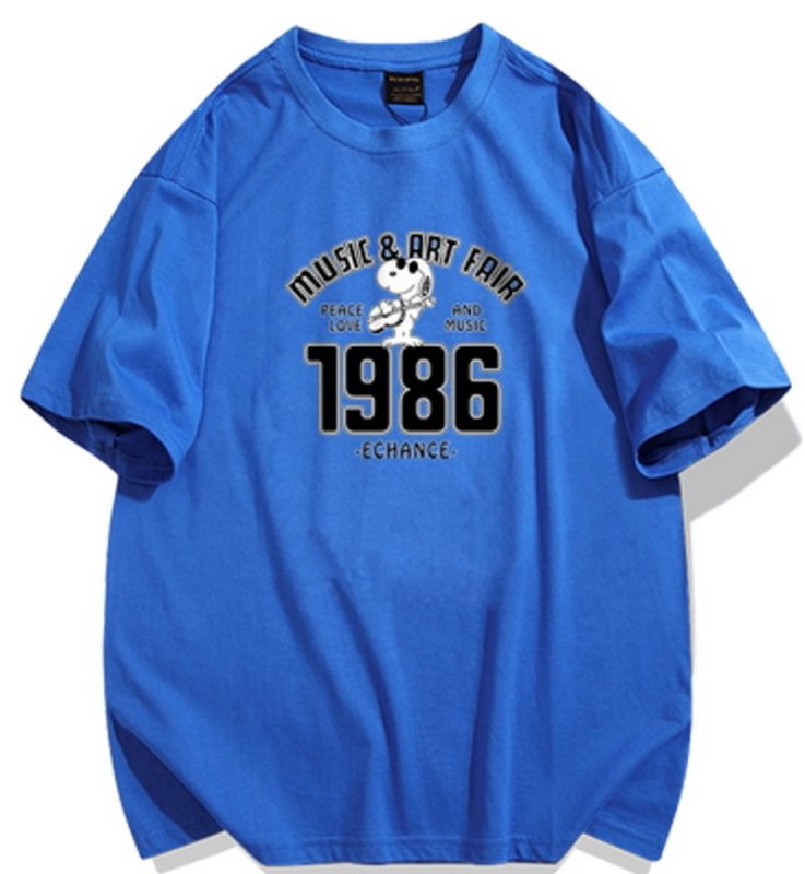 画像2: Musician Snoopy T-shit　ユニセックス 男女兼用ミュージシャンスヌーピープリントTシャツ (2)