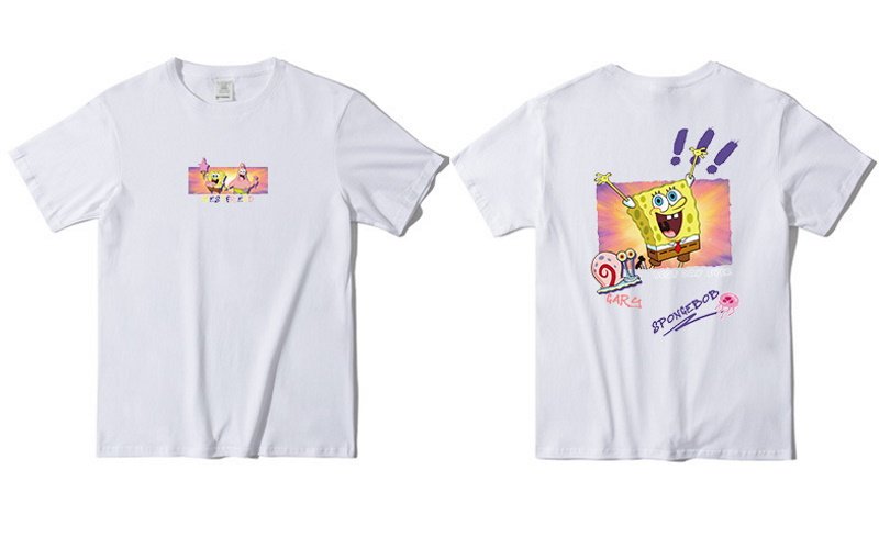 画像6:  Sponge Bob Friend Print T-shit　ユニセックス 男女兼用スポンジボブフレンドプリントTシャツ (6)