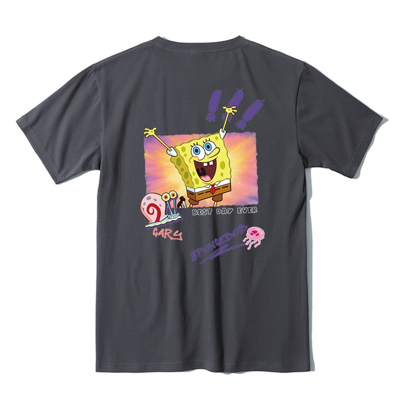 画像4:  Sponge Bob Friend Print T-shit　ユニセックス 男女兼用スポンジボブフレンドプリントTシャツ (4)
