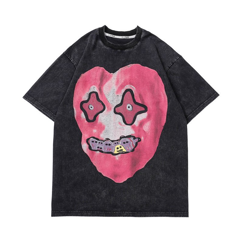 画像2: Hearts & ghosts Print T-shit ユニセックス 男女兼用ハート&ゴーストプリントTシャツ (2)