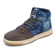 画像1:  Men's denim High cut　sneaker shoes 　ユニセックス男女兼用 レースアップ ハイカットデニムスニーカー カジュアル シューズ (1)