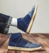 画像6:  Men's denim High cut　sneaker shoes 　ユニセックス男女兼用 レースアップ ハイカットデニムスニーカー カジュアル シューズ (6)