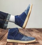 画像6:  Men's denim High cut　sneaker shoes 　ユニセックス男女兼用 レースアップ ハイカットデニムスニーカー カジュアル シューズ (6)