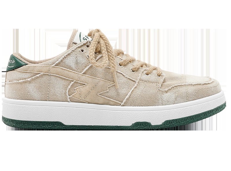 画像2: Unisex Patchwork denim lace-up sneakers 男女兼用ユニセックスレースアップパッチワークデニムスニーカー (2)