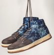 画像4:  Men's denim High cut　sneaker shoes 　ユニセックス男女兼用 レースアップ ハイカットデニムスニーカー カジュアル シューズ (4)