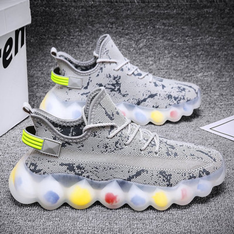 画像3: Colorful popcorn sole coconut lace-up sneakers 男女兼用ユニセックスカラフルポップコーンソールココナッツレースアップレザースニーカー (3)