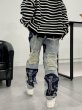 画像4: cut flow patch Jesus print jeans Pants　ユニセックス男女兼用 カットフローパッチジーザスプリントジーンズデニム (4)