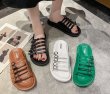 画像5: small square buckle open toe flat sandals slippers 　バックルオープントゥ一フラットサンダルスリッパ    (5)