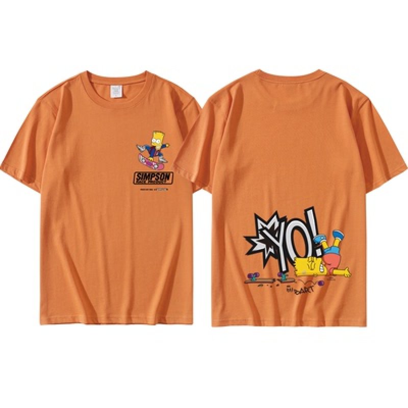 画像14: Skateboard Bart Simpson T-shirt　ユニセックス 男女兼用 スケートボードバートシンプソンプリントTシャツ (14)