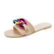 画像2: beach color chain jelly plastic crystal  flat sandals slippers 　ビーチカラーチェーンゼリーフラットサンダルスリッパ    (2)