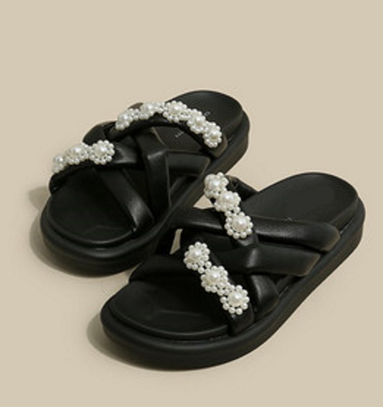 画像3: Platform fairy pearl sandals slippers　パール付き プラットフォームサンダルスリッパ    (3)