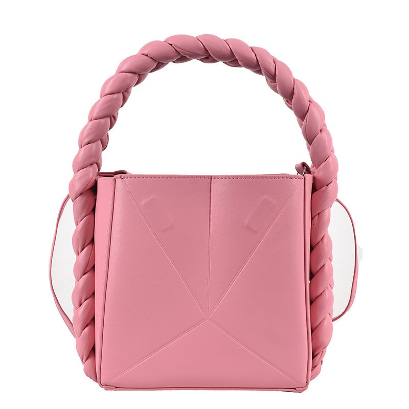 画像2: folding personality fried street weaving messenger bucket bag Shoulder Bag 折りたたみパーソナリティフライドストリートバケットバッグトートショルダーバッグ (2)