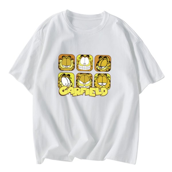 画像1: Garfield print oversized t-shirt　ユニセックス 男女兼用ガーフィールドコミックプリントTシャツ (1)