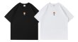 画像3: simple embroidery dice short-sleeved T-shirt 　ユニセックス 男女兼用ダイスサイコロ刺繍半袖Tシャツ (3)