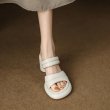 画像3: leather one word belt open toe sandals slippers　レザーチャンキーヒールワンワードベルトオープントゥサンダルスリッパ    (3)