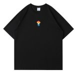 画像1: simple embroidery dice short-sleeved T-shirt 　ユニセックス 男女兼用ダイスサイコロ刺繍半袖Tシャツ (1)