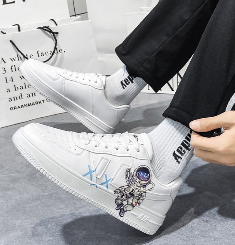 画像6: Astronaut Nasa leather lace-up sneakers  男女兼用ユニセックスナサ宇宙飛行士レースアップレザースニーカー (6)
