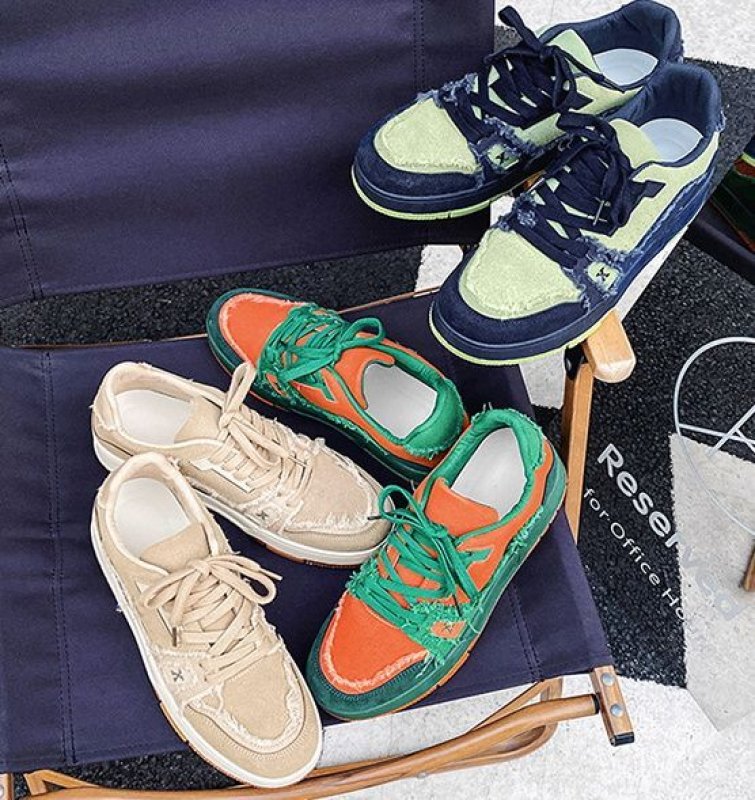 画像7: Damage style canvas lace-up sneakers shoes 　ユニセックス男女兼用ダメージスタイルキャンバスレースアップスニーカー カジュアル シューズ (7)