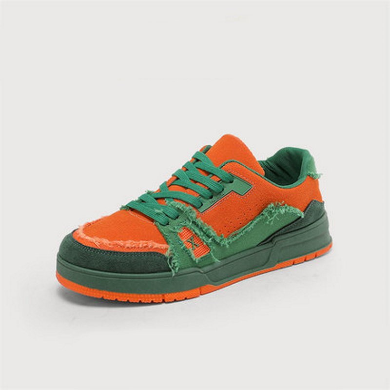 画像2: Damage style canvas lace-up sneakers shoes 　ユニセックス男女兼用ダメージスタイルキャンバスレースアップスニーカー カジュアル シューズ (2)