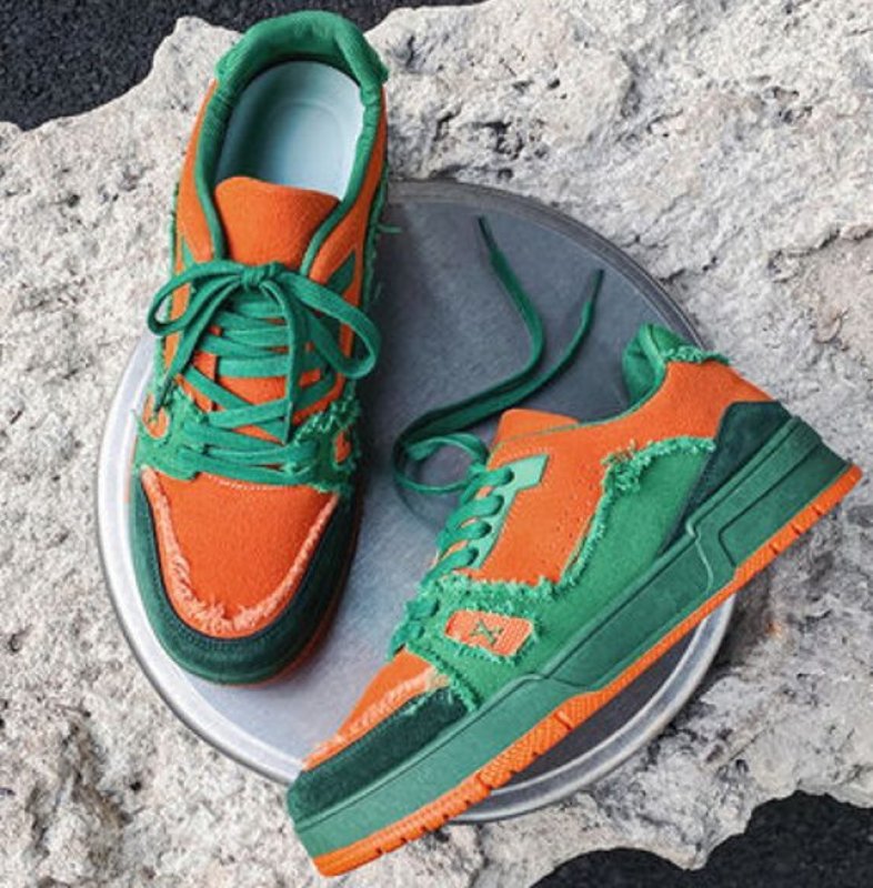 画像4: Damage style canvas lace-up sneakers shoes 　ユニセックス男女兼用ダメージスタイルキャンバスレースアップスニーカー カジュアル シューズ (4)