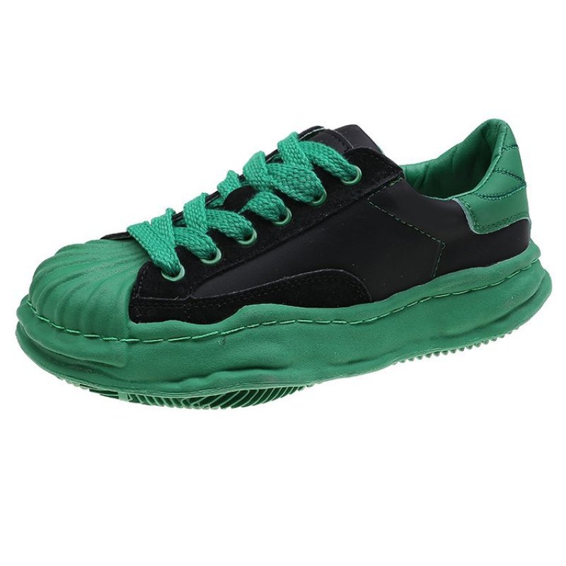 画像1: Shell head dissolving lace-up sneakers shoes 　ユニセックス男女兼用シェルヘッドレースアップスニーカー カジュアル シューズ (1)