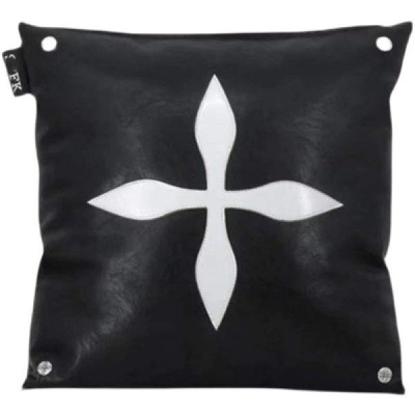 画像1: Cross Pu Leather Cushion cover 十字架 クロスモチーフ 合成皮革 クッションカバー (1)