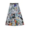 画像2: New Women's Mickey comic cartoon printed pleated skirt ミッキー グラフィックペイント ロング丈 膝丈プリーツスカート (2)