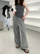 画像3:  Women’s gray straight mopping pants   スウェットワイド ストレートモップ パンツ  (3)