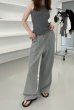 画像4:  Women’s gray straight mopping pants   スウェットワイド ストレートモップ パンツ  (4)