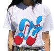 画像1: music symbol print t-shirt　ユニセックス 男女兼用音符プリントTシャツ (1)