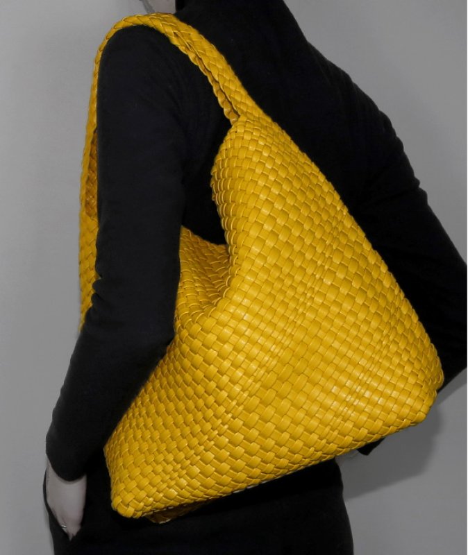 画像9: Mesh braided tote shoulder bag underarm bag  メッシュ編み込みアンダーアーム ショルダートートバッグ (9)