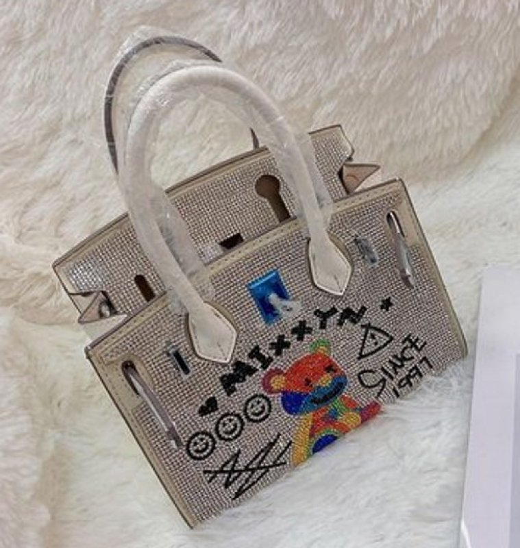 画像5: Crystal Rhinestone Bear Tote Shoulder Bag クリスタルラインストーンベア熊トートトートバッグ (5)
