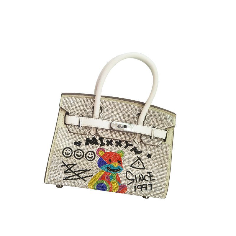 画像4: Crystal Rhinestone Bear Tote Shoulder Bag クリスタルラインストーンベア熊トートトートバッグ (4)