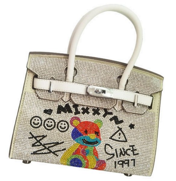 画像1: Crystal Rhinestone Bear Tote Shoulder Bag　クリスタルラインストーンベア熊トートトートバッグ (1)