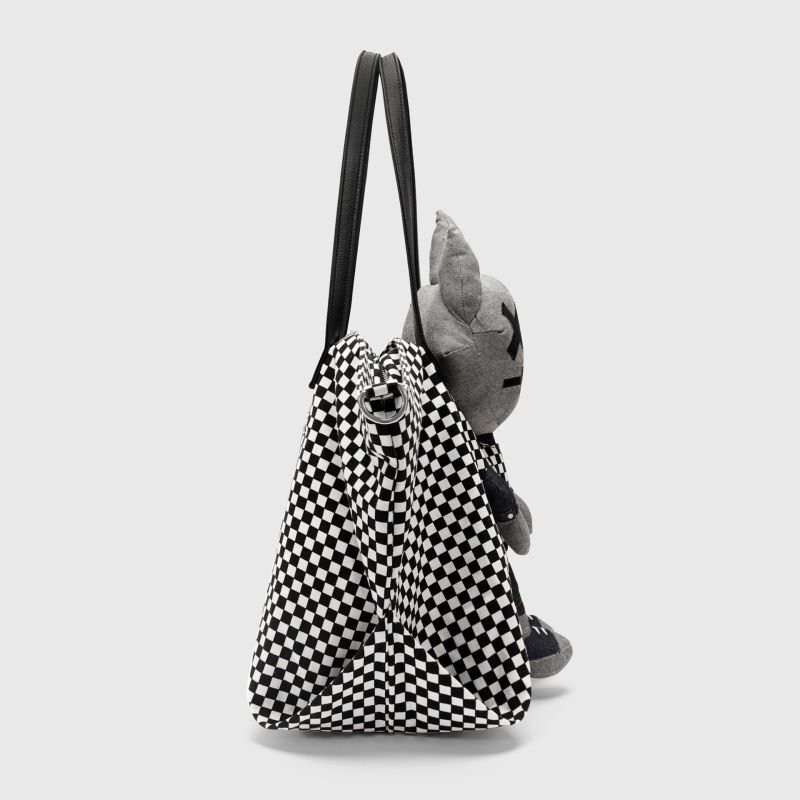 画像3: Plaid Damier x kawsTote Shoulder Bag　カウズ×ダミエチェック柄ラージキャパシティートートショルダーバッグ (3)